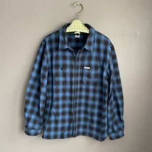 The Flat Head Heavyweight Blue check Flannel Shirt, XL